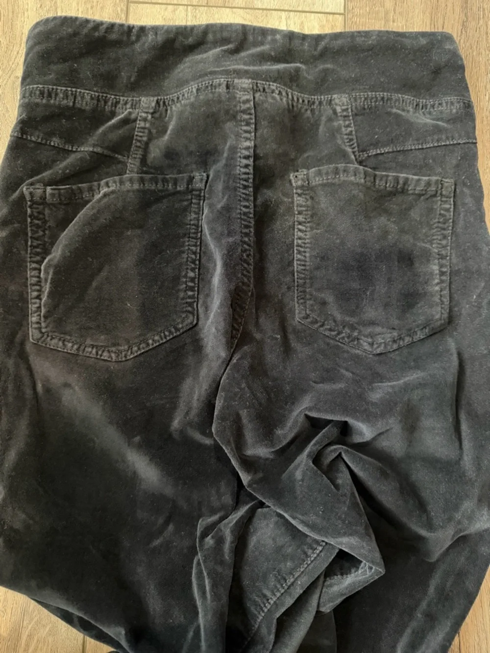 Free People Black Corduroy Pants with Side Zip - Slim Flare Fit